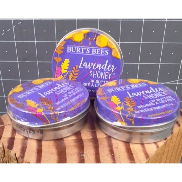 Burt's Bees Other - 3- Burts Bees Lavender & Honey Lip Butter 0.4 Oz New Sealed Tins